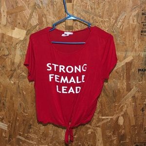 empowerment graphic crop top